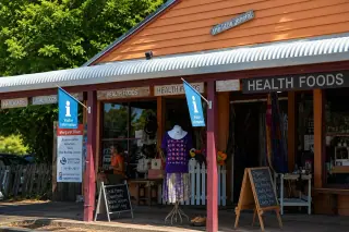 A country general store with handmade and local goods displayed out front